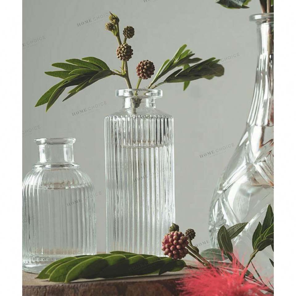 Unique Design Home Decorative Small Glass Flower Vase Cheap clear Glass Crystal Vases Home Decor