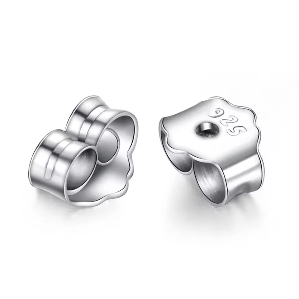 Wholesale Bulk Price 925 Sterling Silver Butterfly Shape Stud Earring Backer 18k Gold Plated Silver Color Diy Accessories