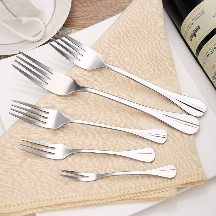 Hot Sale Reusable Silver Stainless Steel Dinner Forks Mini Dessert Cake Fruit Salad Fork For Home Kitchen Hotel