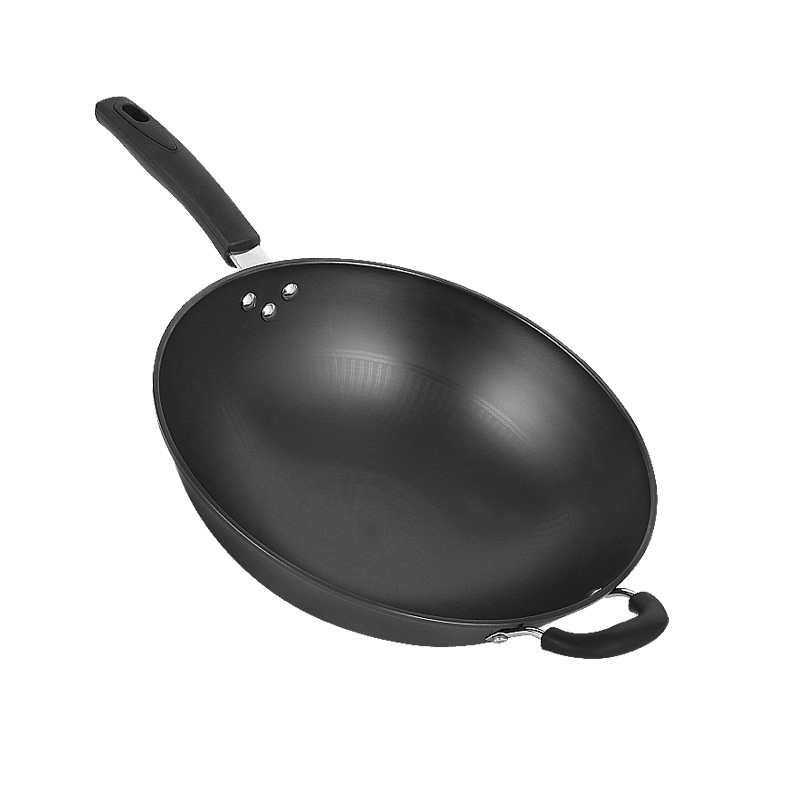 Commercial-Grade Cast Iron Wok - Traditional Round Bottom Design for High-Heat Stir Frying, Non-Stick Coating-Free & Induction Compatible, Wholesale Available