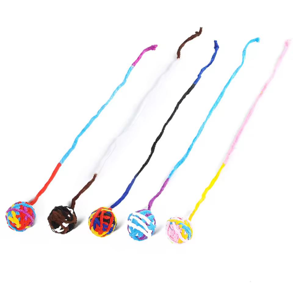 Rts Wool Yarn Ball Built-in Bell Pet Dog Or Cat Chew Toys Help Clean Teeth Stocked Cat Toys Pet Rope Toys