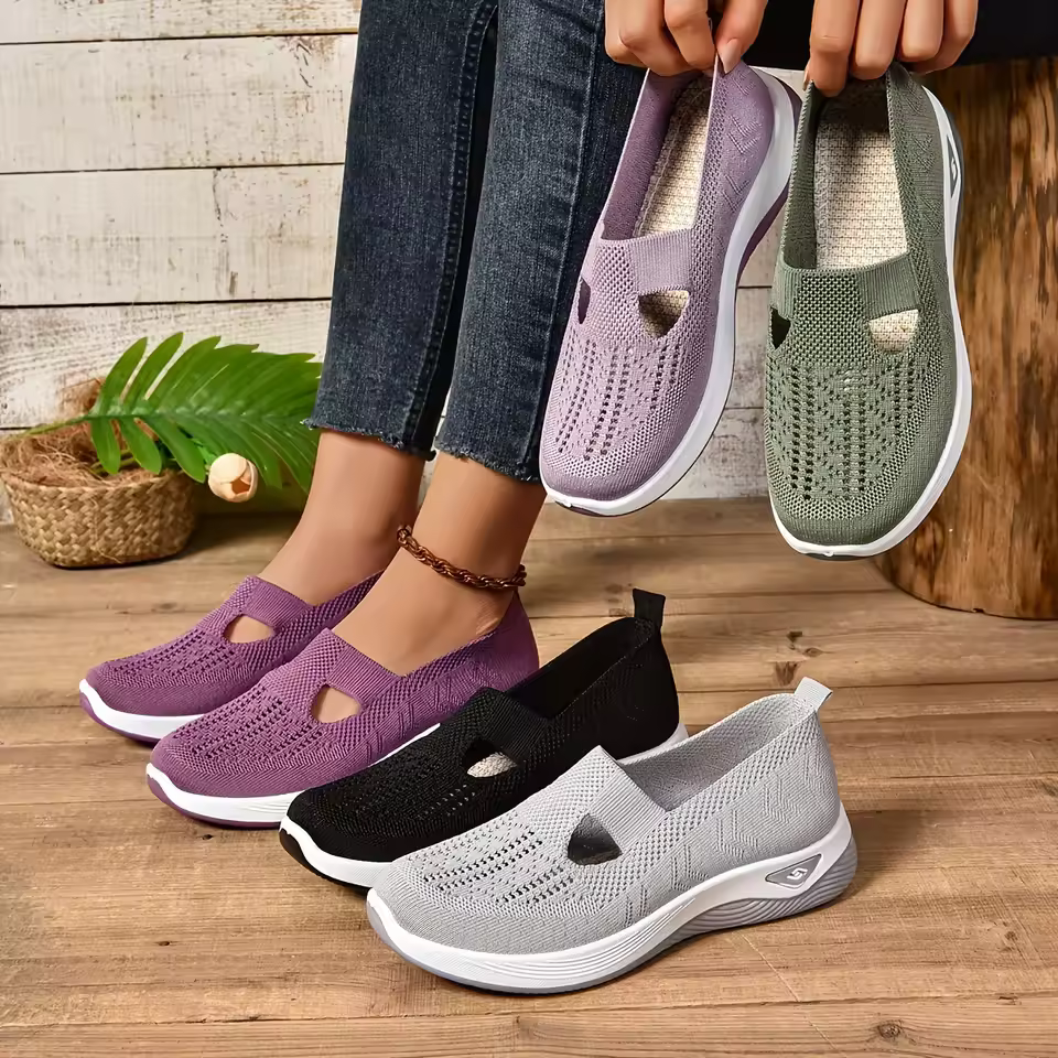 Women Summer Casual Sneakers Anti Slip Breathable Walking Style Sports Shoes Stock For Running Ladies' Flat Shoes