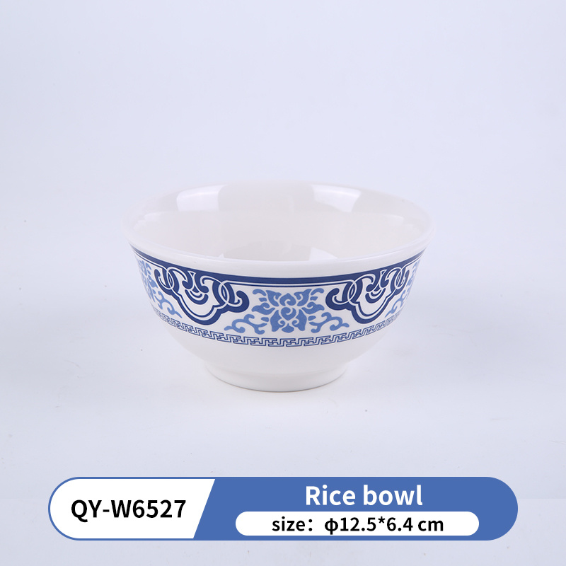 Family Hot Unbreakable Tableware Home Use Melamine Reusable Elegant Rice Bowl