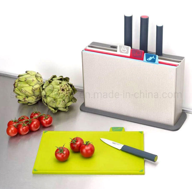4PCS New Desigin Multifunction Kitchen Cutting Board with 3PCS Knife Set (SE2323)