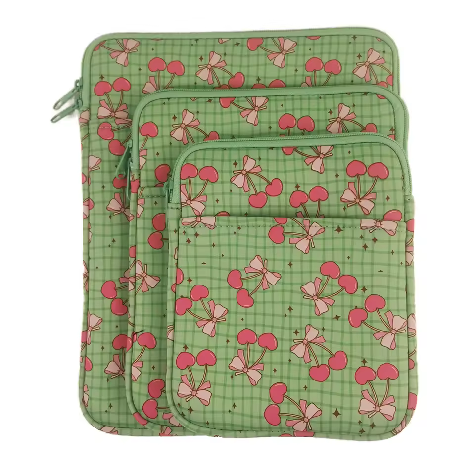 Neoprene Book Sleeve Book Pouch 3 Size Laptop Sleeve With Zipper Kindle Case With Logo Print