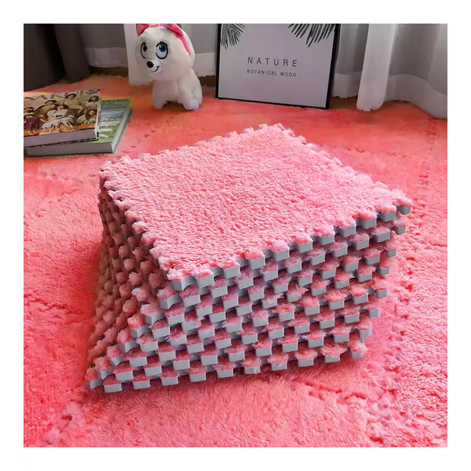 Ready To Ship Modern Cut Pile Design Puzzle Carpet Mat Eva Material Lightweight With Multi Colors 10mm Thickness Machine Made