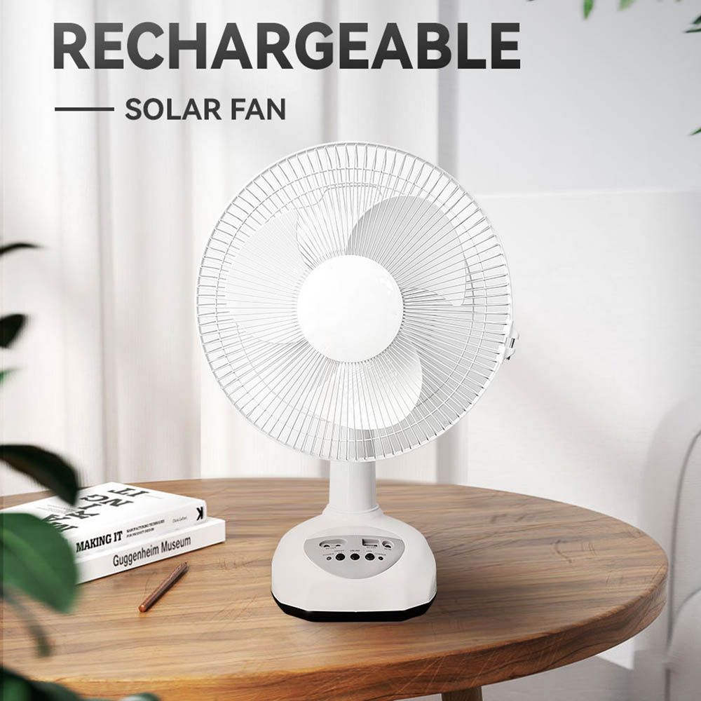 Lighting Mobile Phone Charging Affordable Outdoor Portable off-Grid Rechargeable Solar Table Fan