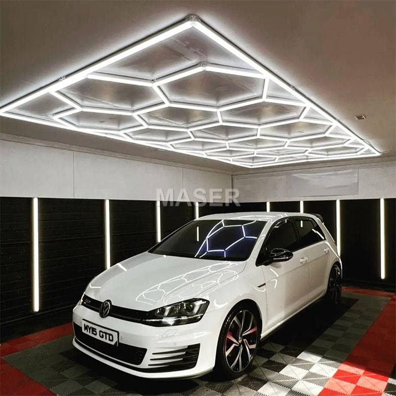 Customized Dropshipping No MOQ Hexagon Lighting Garage LED Ceiling Work Lights 15 Grid System