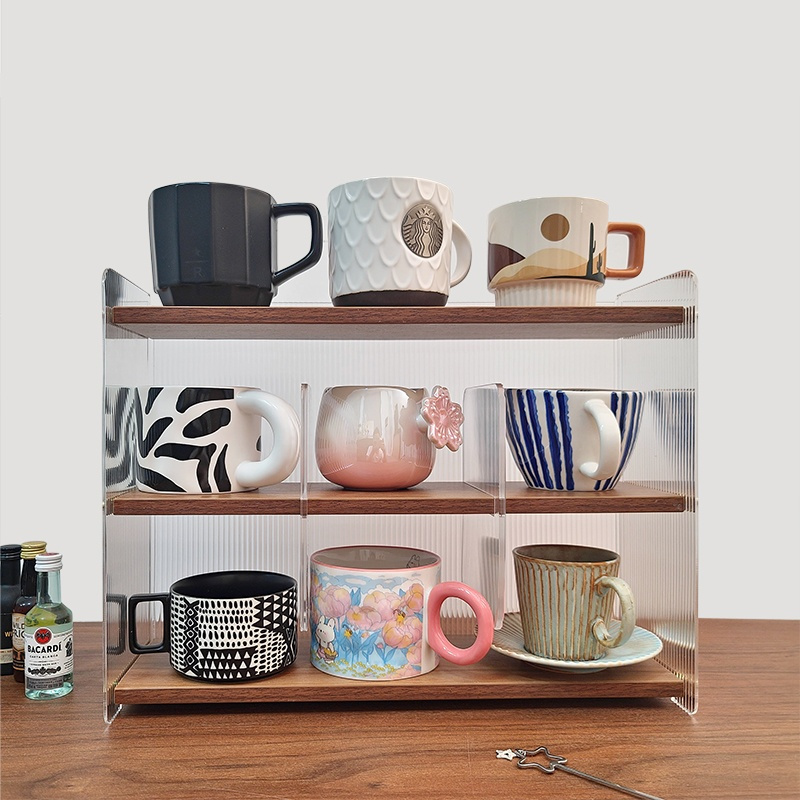 Latest Wooden Mug Holder Stand Rack Wood Tea Cups Holder Rack Kitchen Cabinet Organizer