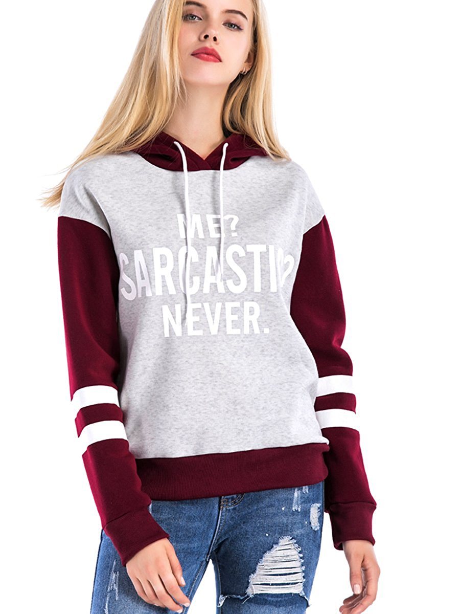 Hip-Hop Streetwear Women's Casual Screen Ptint Hoodies