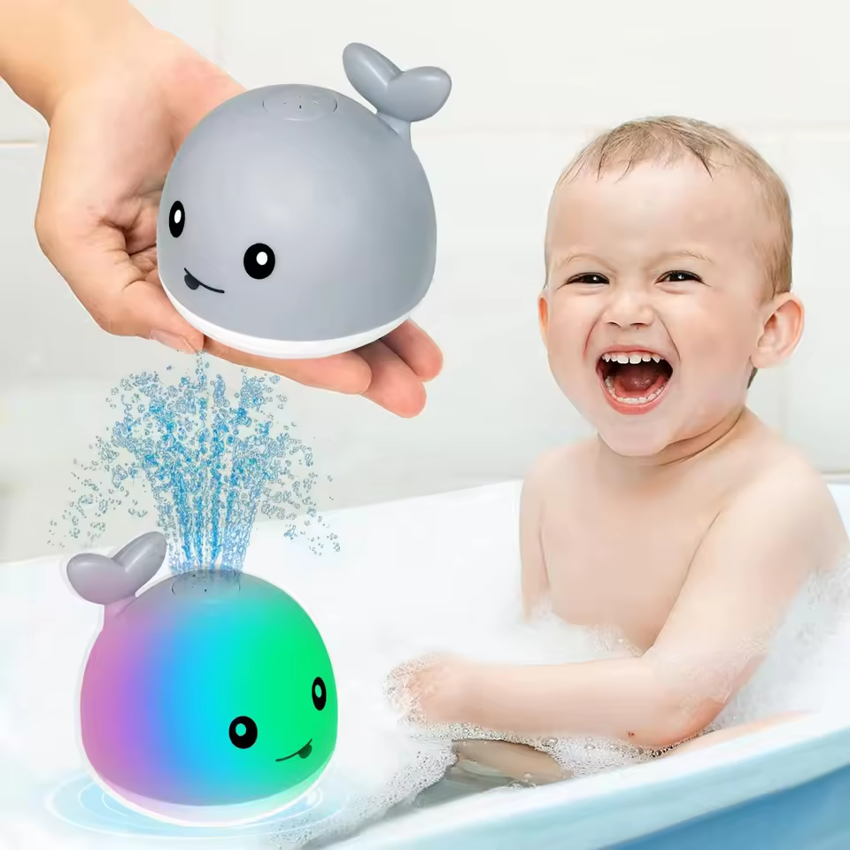 Light-up Baby Whale Bath Toy 18-24 Months Infant Swimming Pool Spray Sprinkler Water Toys Set For Toddlers