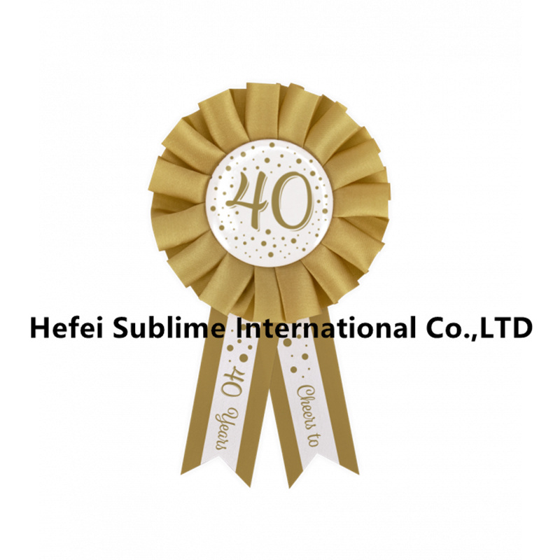 Party Rosettes Gold/White - 40