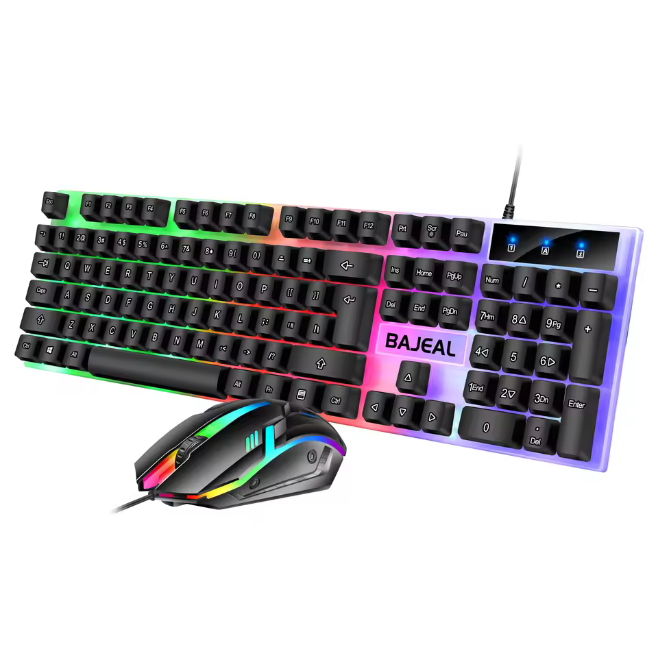 Bajeal T350 104 Keys Usb Interface Backlight Keyboard And Mouse Gaming Combo For Office Home Gamer