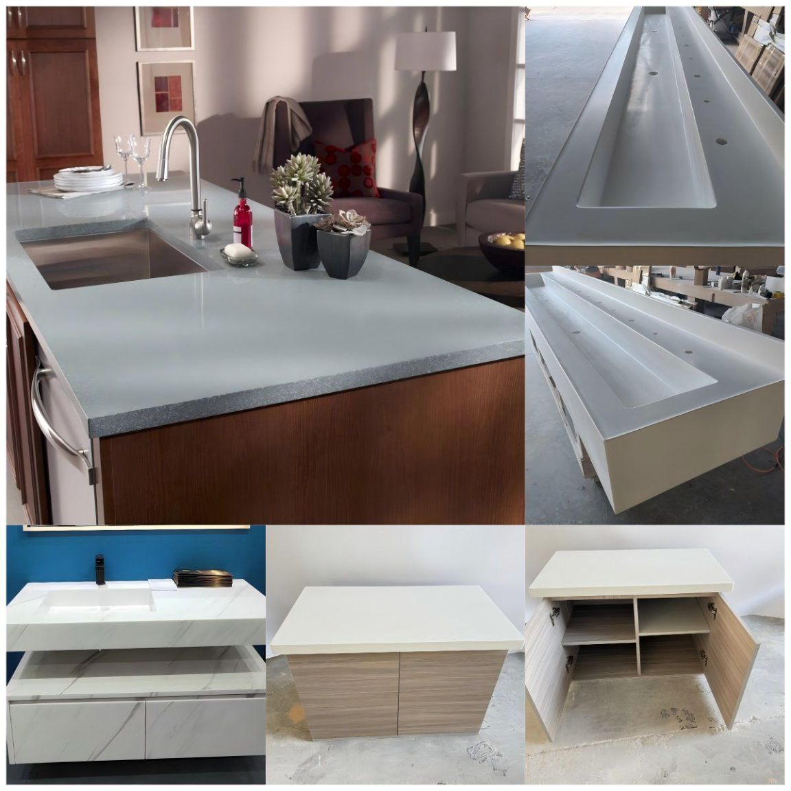Prefabricated Kitchen Countertop Countertops Marble Epoxy Countertop Porcelain Countertops Waterfall Countertop for Villas Hotels