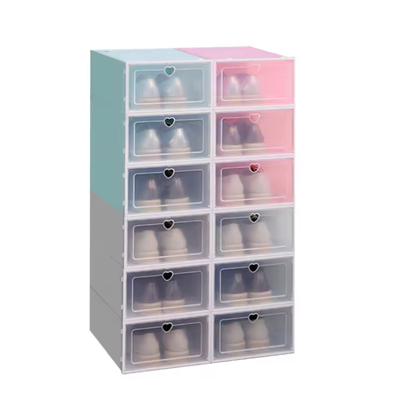Wholesale Stackable Shoe Storage Box Transparent Thickened Shoes Organizers Box Plastic Shoe Rack
