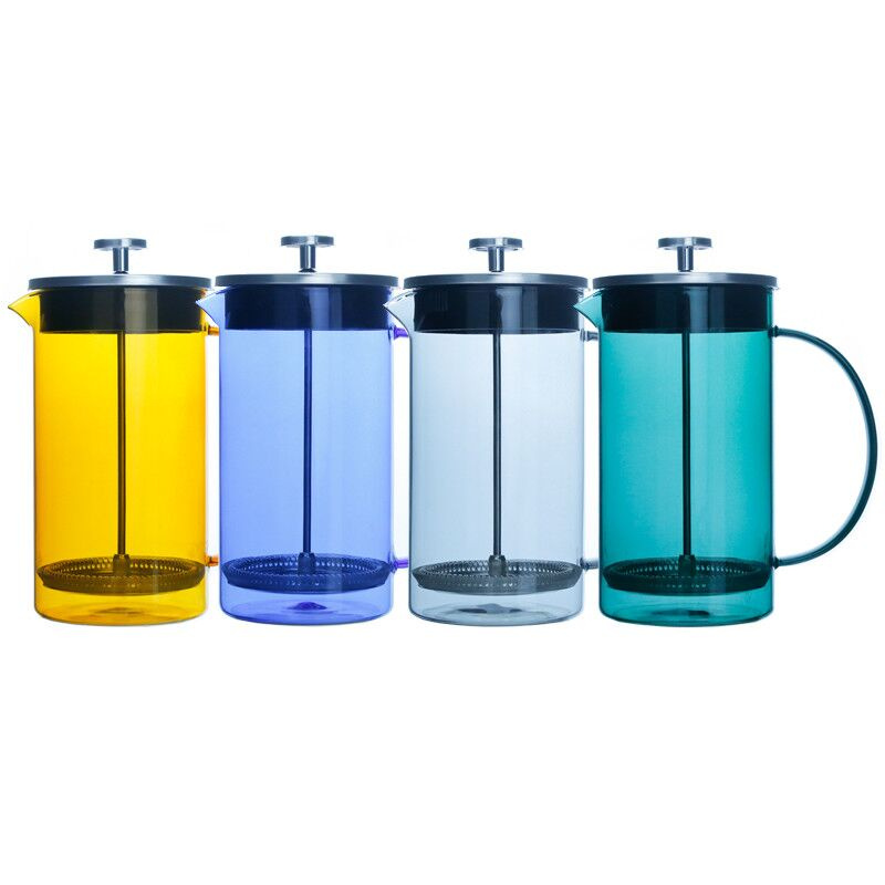 Elegant Colored Glass Coffee Brewer with Mental Lid