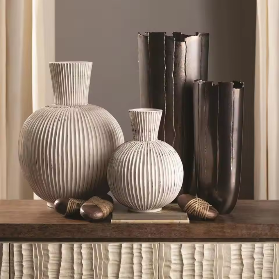 Modern Luxury Home Decorative Enamel Big Flower Ceramic Vase Best Quality Tabletop Vase For Home Hotel Oem Odm Service