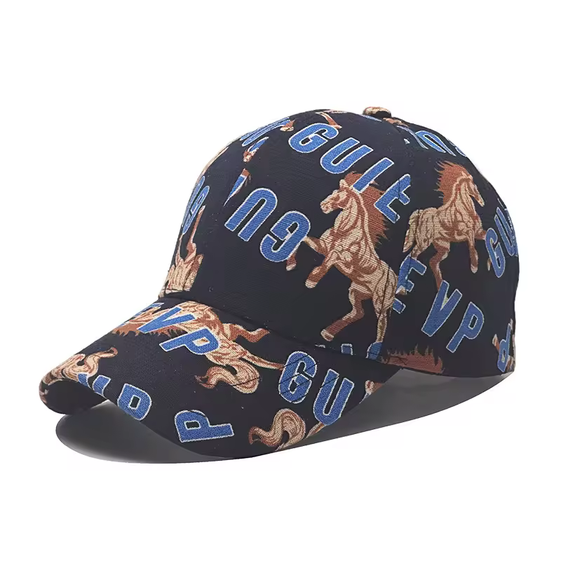 Vintage Horse Print Baseball Cap Retro Graphic Streetwear Hat Bold Horse Embroidered Dad Hat Trendy Typography Cap Oed/odm