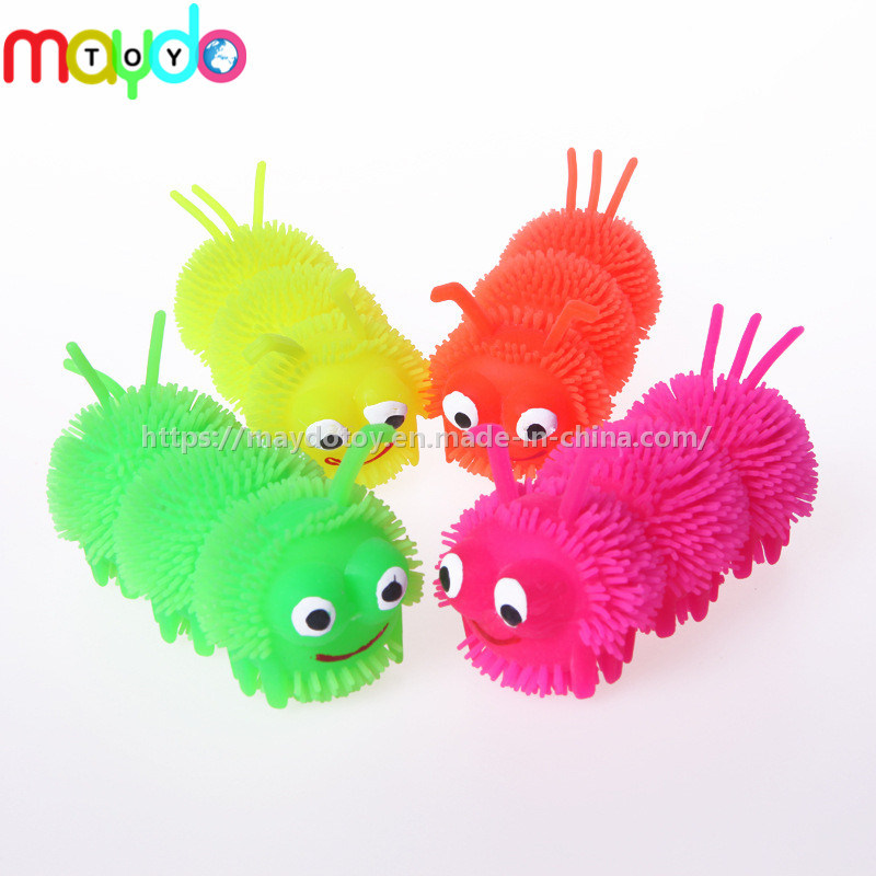 TPR Light up Puffer Ball Flashing Caterpillar Soft Plastic Toy