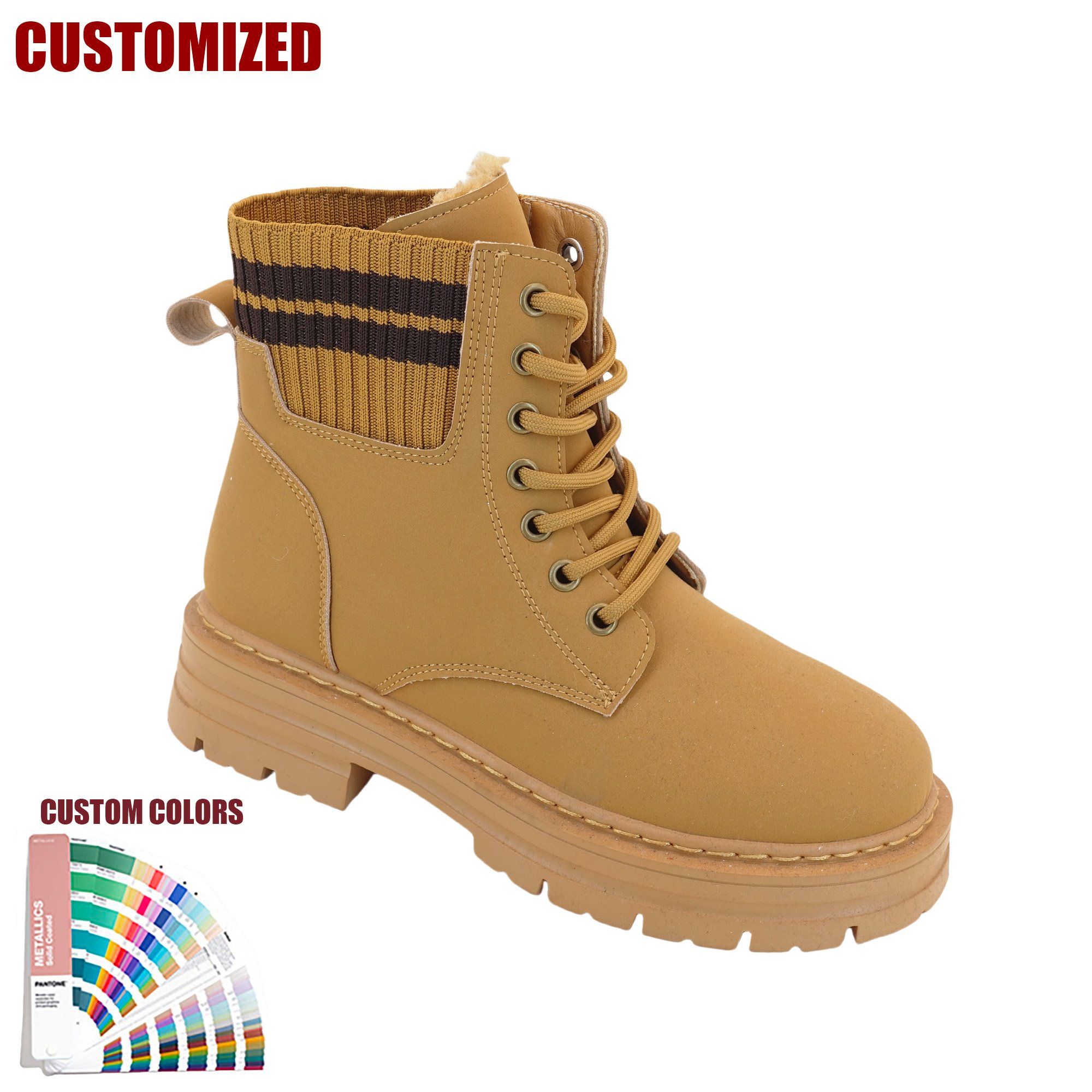 Cozy Winter Women's Lace-up Ankle Shoes with Soft Fur