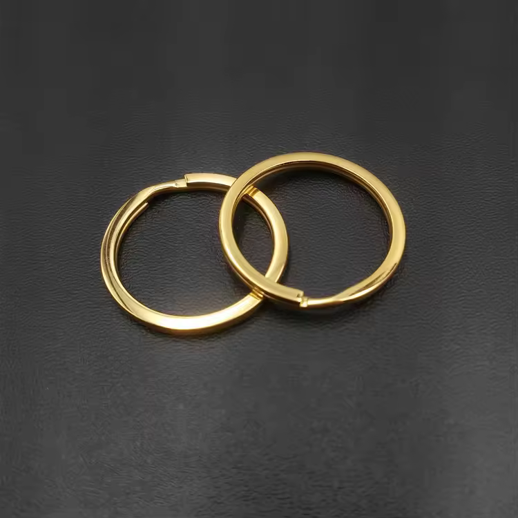 Stainless Steel 18k Real Gold Pvd Plated Key Rings For Diy Jewelry Making Sturdy High Polished Metal Split Ring Keychain Rings