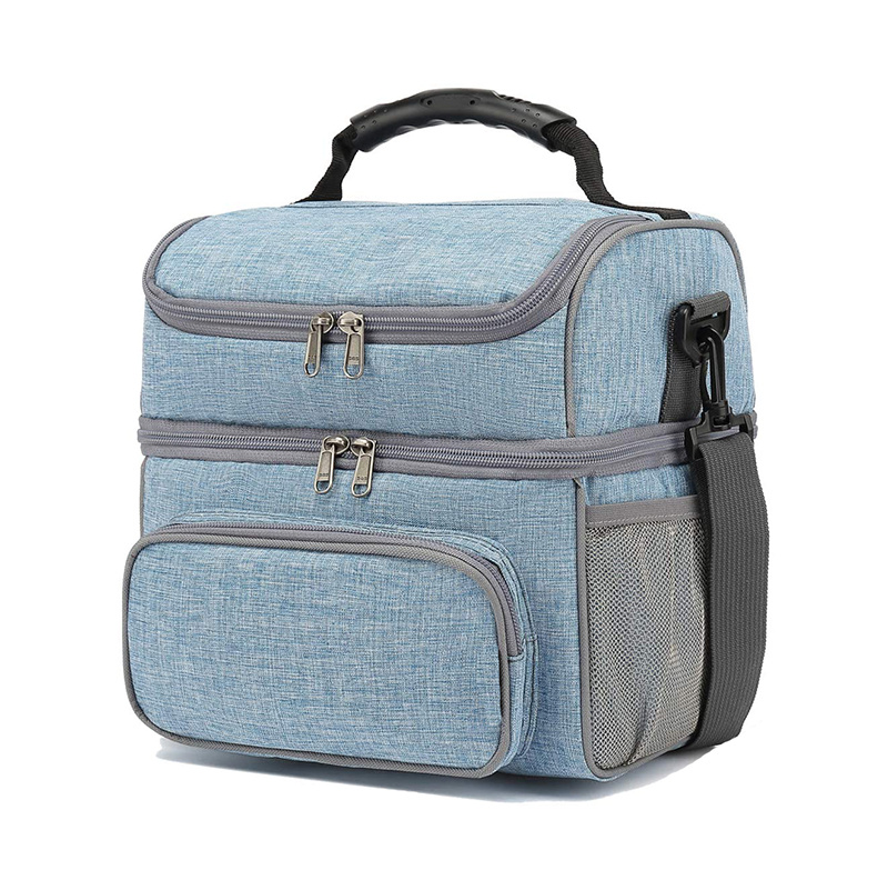 Double Layer Lunch Bag Adult Insulated Lunch Box Leakproof Food Cooler Bag