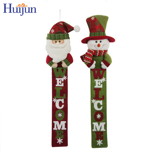 Wholesale 30" Fabric 3D Welcome Porch Banner Christmas Hanging Couplet for Home Door Sign Ornaments