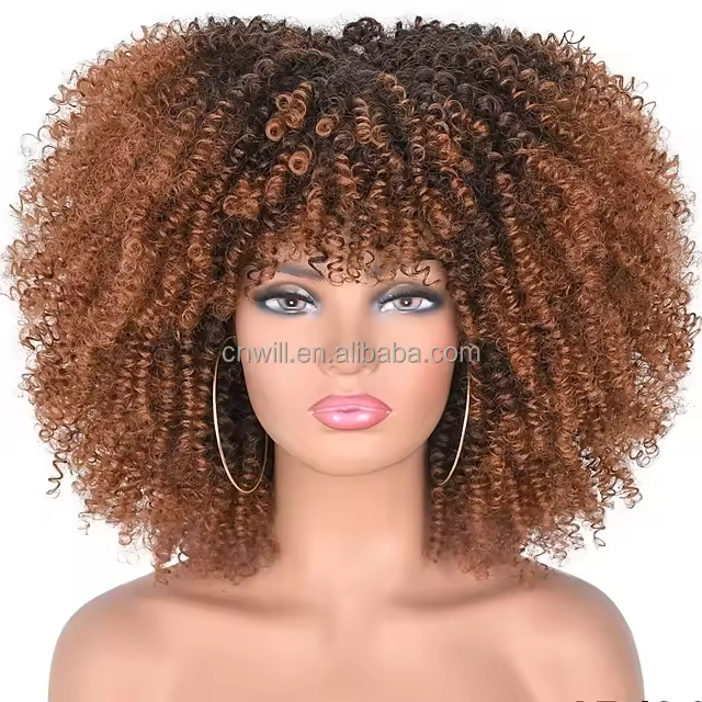 20colors In Stock Afro Kinky Curly Wig Heat Resistant Short Kinky Curly Wigs Synthetic Hair Wig