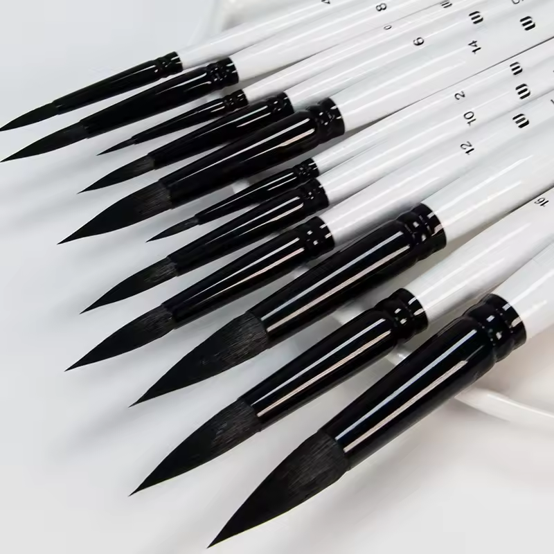 Specialty Acrylic Artist Paint Brush For Art Drawing Single Oval Watercolor Brush In Stock