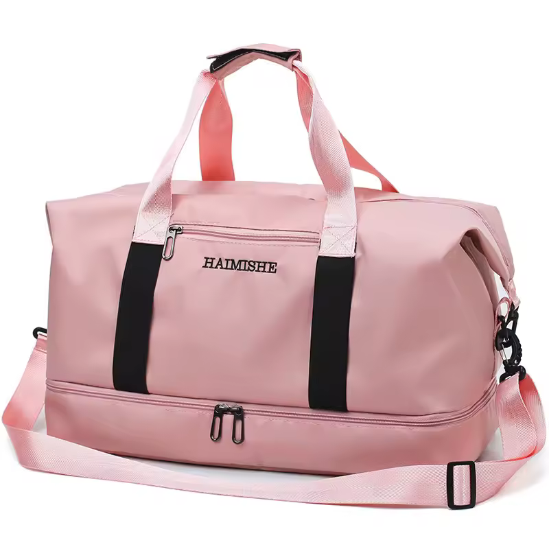 High Quality Travel Duffel Tote Bag Shoe Compartment Sports Women's Nylon Zipper Gym Bag