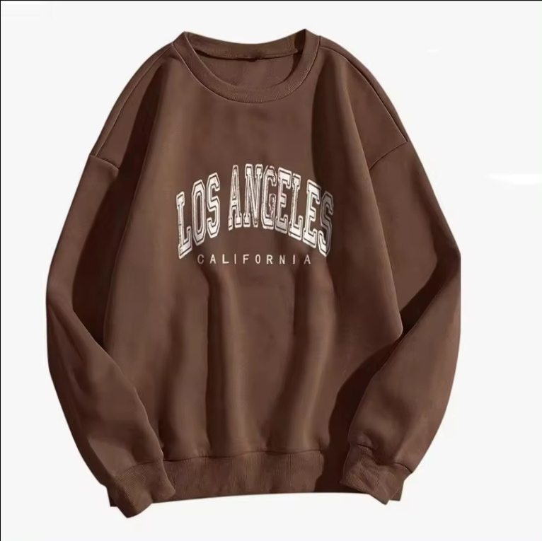 China Supplies Hot Sale Long Sleeve Blank Pullover Vintage Oversized Crewneck Drop Shoulder Sweatshirt for Women