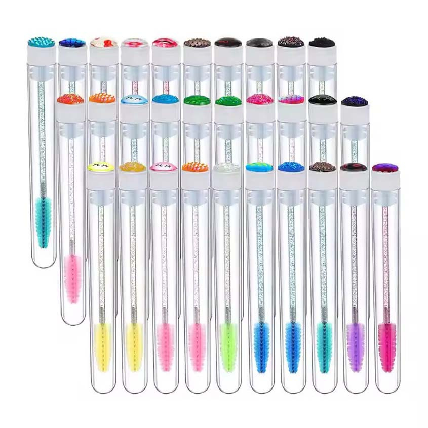 Wholesale Disposable Crystal Diamond Lash Wand Tube Superior Plastic Eyelash Test Brushes Hair Cleaning Makeup Beauty