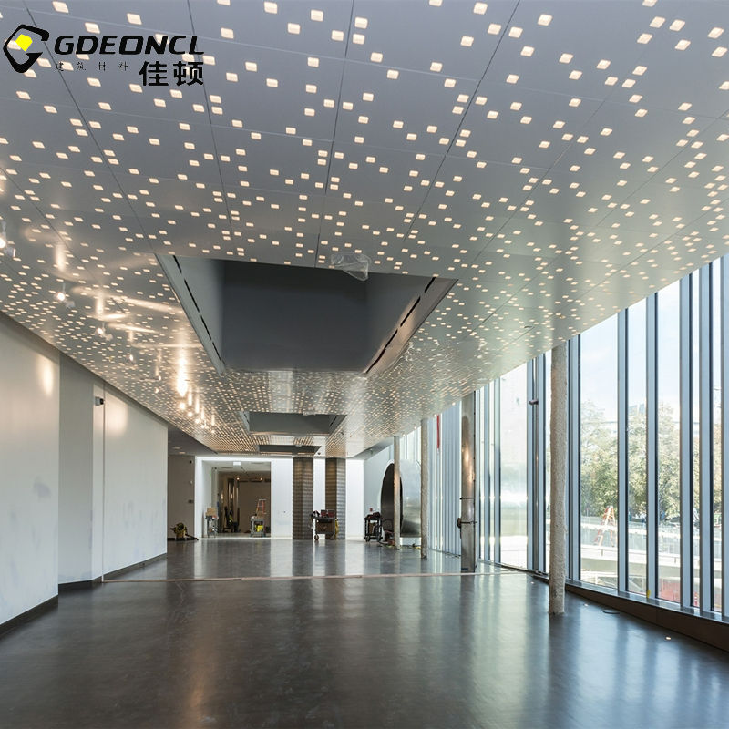 European Artistic Custom Metal Ceiling Tiles System Aluminum Alloy Led Lighting Solution For Fireproof Workshop Easy