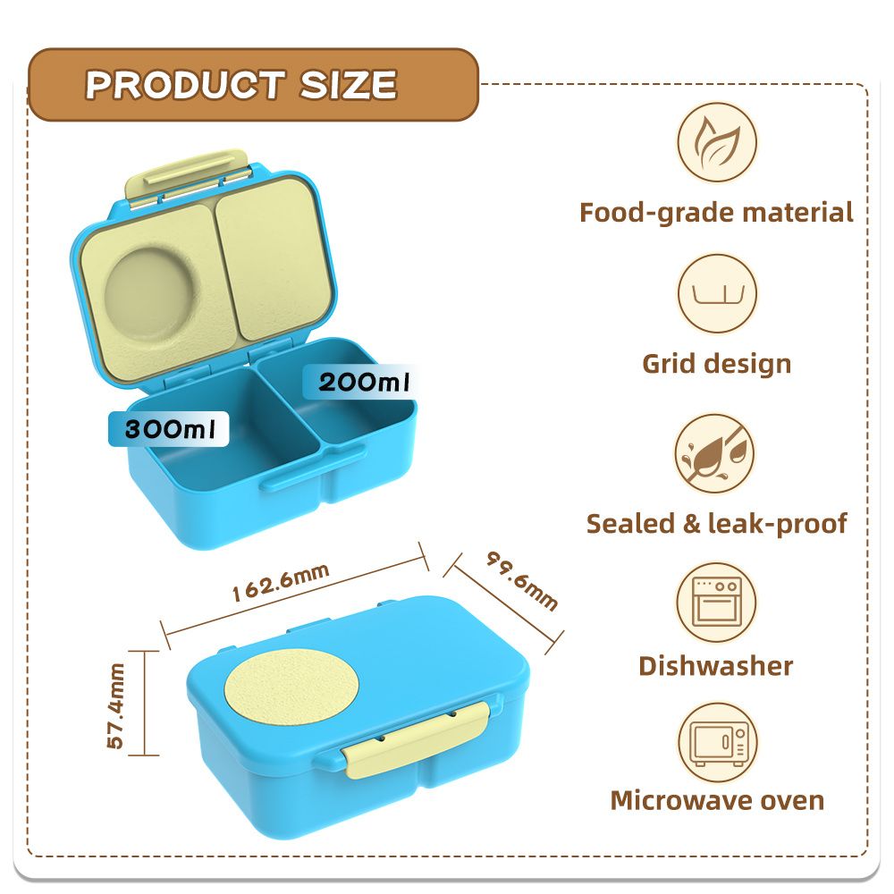 Aohea Obm ODM Patented Bento Lunch Box Original Factory Food Grade Plastic Eco-Friendly Bento Boxes for Adults Bento Lunch Box Kids with Free Cutlery