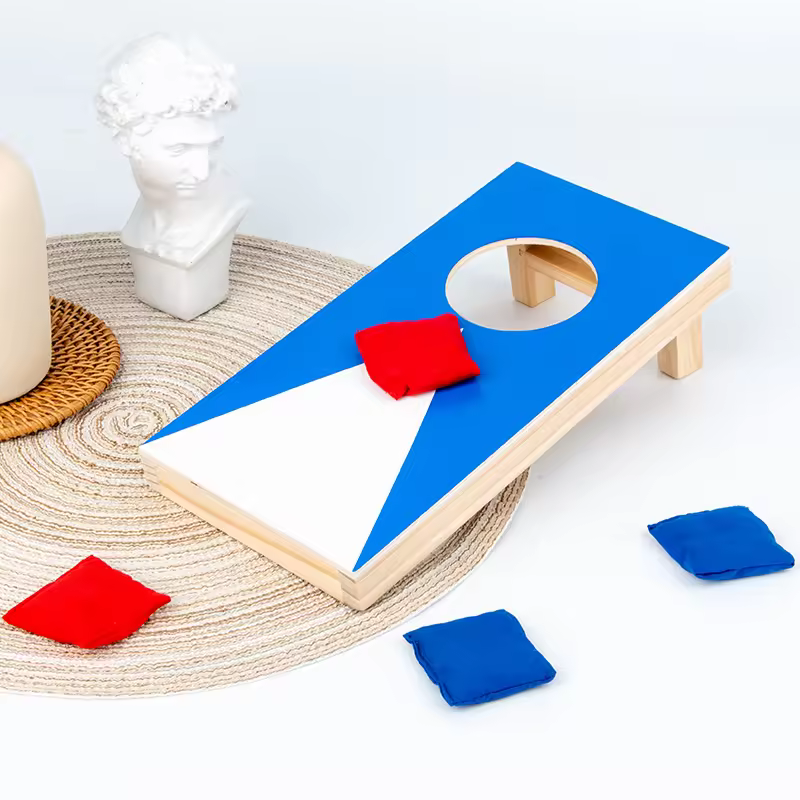 Best Selling Wood Board Cornhole Game Set Bean Bag Toss Mdf With 8 Premium Sandbag Montessori Toys For Child Girls And Boys
