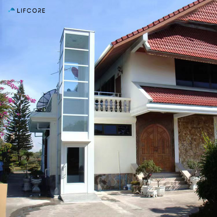 2024 Hot Sale Luxury Residential House Elevator Hydraulic Glass Home Lift Price