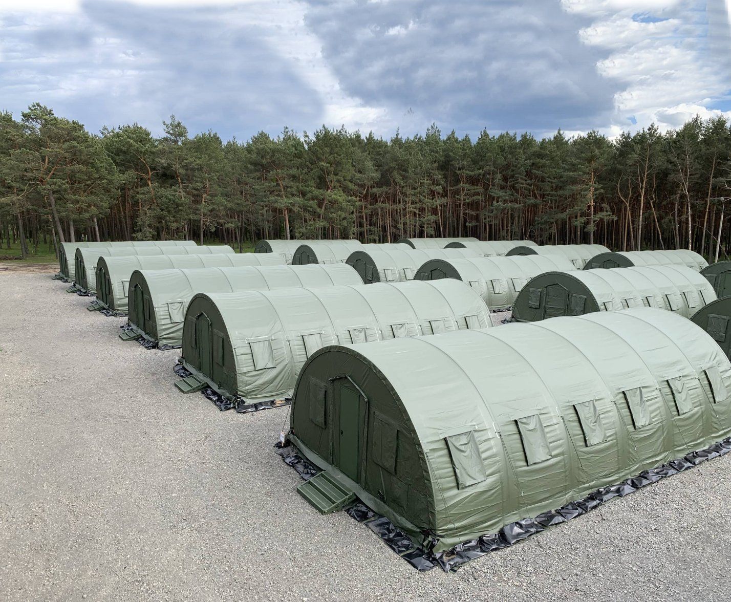 Canvas Olive Green Arch Steel Frame Vaulted Tent