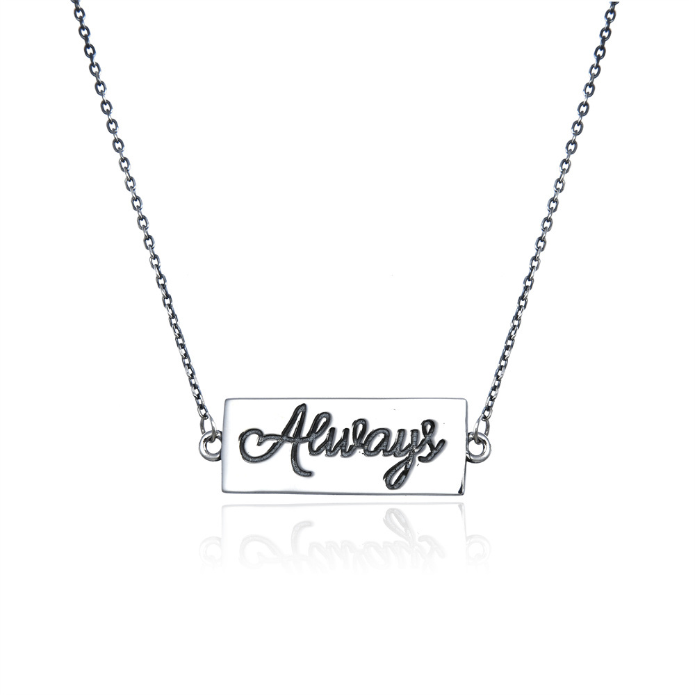 Angel Nameplate 925 Sterling Silver Necklace
