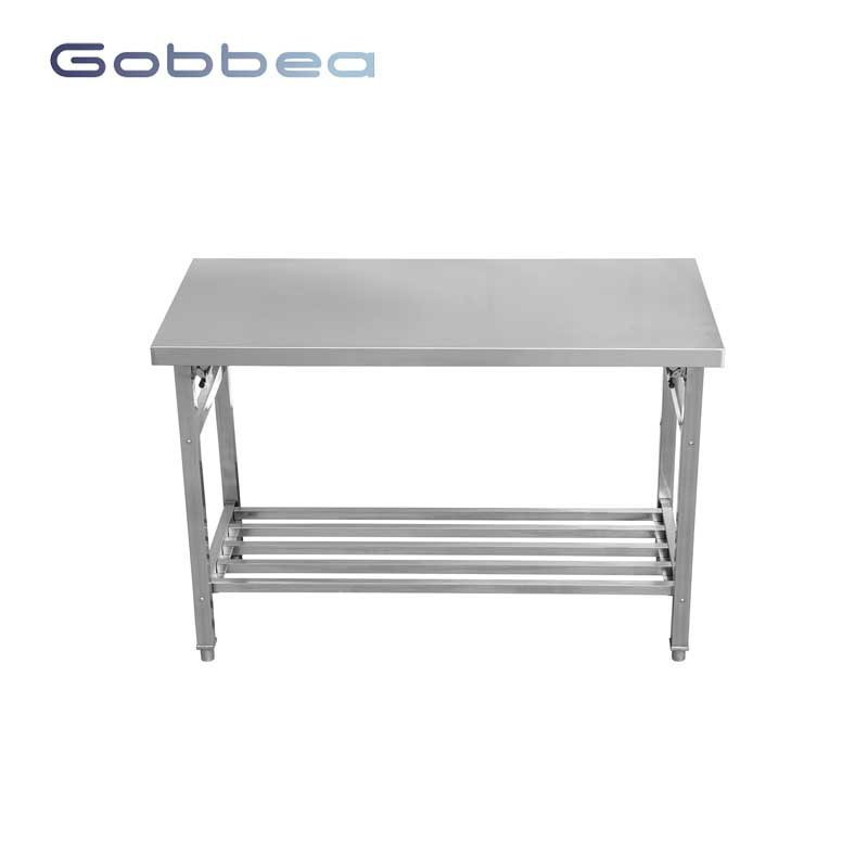 Shandong folding table modern stainless steel foldable workbench from Guanbai as fast food equipment