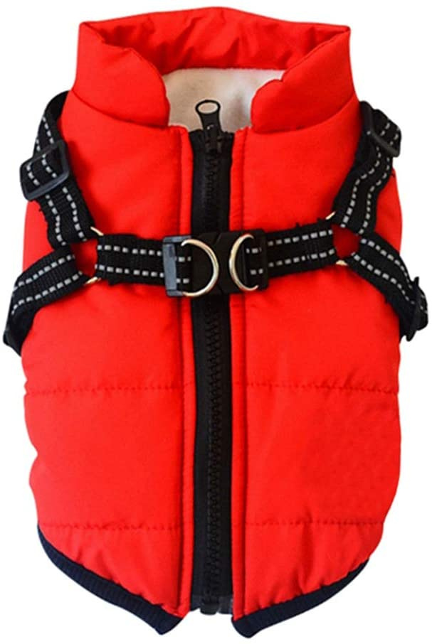 Dog Coat with Harness Winter Dog Coat Fleece Dog Jacket