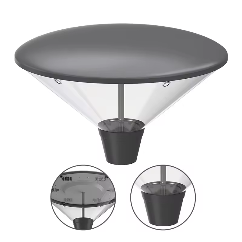 30w 60w 100w Modern Design High Lumen Ip66 Ik08 Die Cast Aluminum Smart Outdoor Led Garden Post Top Fixture Light