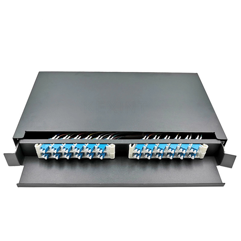 Kexint FTTH 1u Sc LC Duplex Connector Optical Fiber Distribution Patch Panel