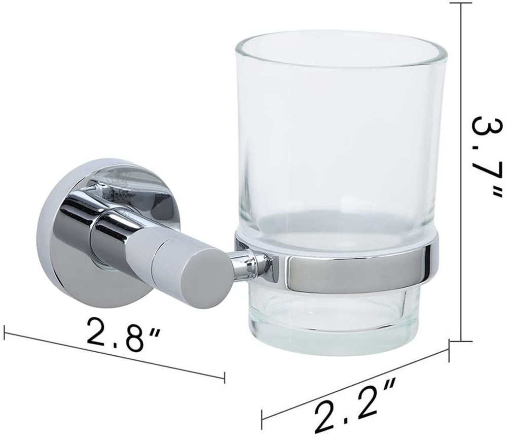 Square Base Single Glass Toothbrush Holder