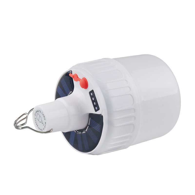 Solar Emergency Night Market Lamp, Outdoor Camping BBQ Hanging Night Lighting, Solar /City Grid Charging Dimmable Portable Rechargeable LED Bulb