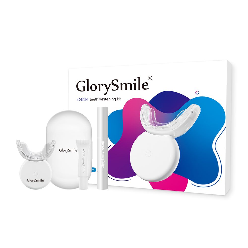 Glorysmile Pap Teeth Whitening Gel Kit Purple LED 405nm Tooth Whitening Set with Travel Case