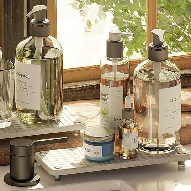 Factory Price Newest Modern Black Ceramic Soon Neat Marble Soap Suction Holder Dish Fast Drying Small Stoneware Kitchen Sink Sponge Caddy