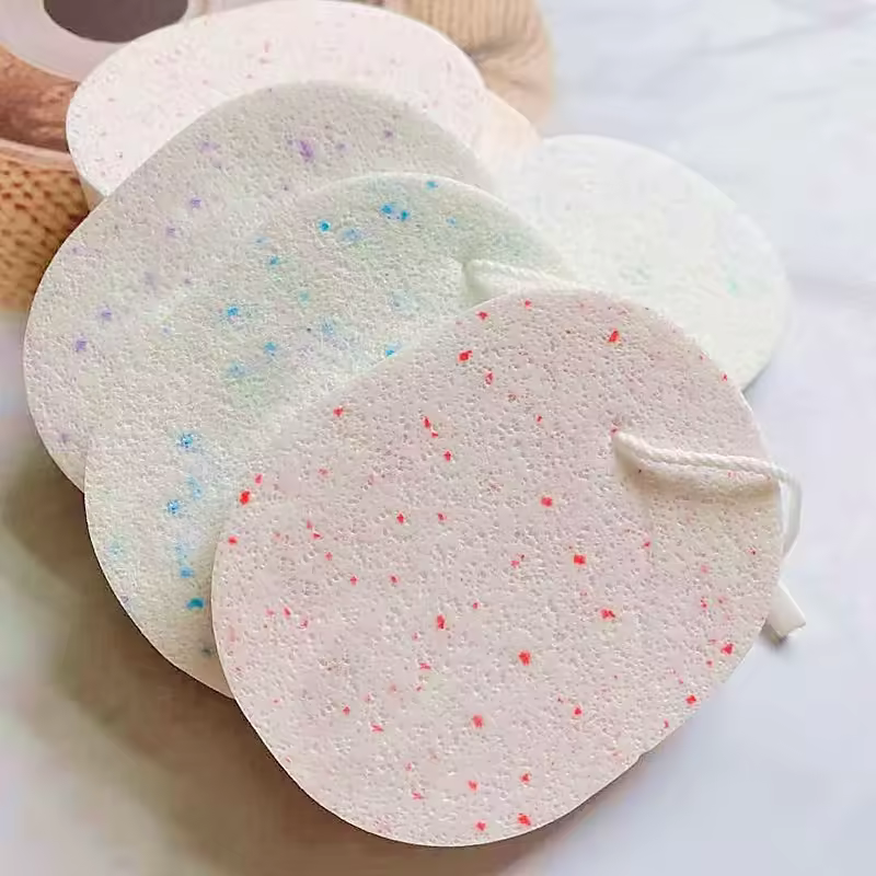 Wholesale Solid Facial Wash Face Cleansing Sponge Compressed Expanding Exfoliating Skin Care Brush Facial Cleaning Brush