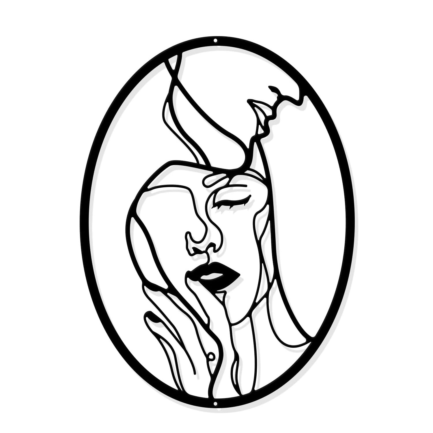 Metal Wall Art Black Wall Hanging Decor Minimalist Wall Sculpture