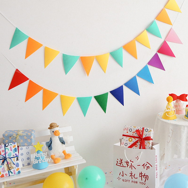 Felt String Flag Pennants Decorated Bunting for Event Display Party Decoration Home Kindergarten