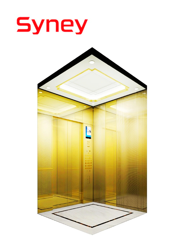 Wholesale Commercial Elevator Factory Luxury Mansions Golden Mirror Stainless Steel Passenger Home Lift with Safe Touchless Button